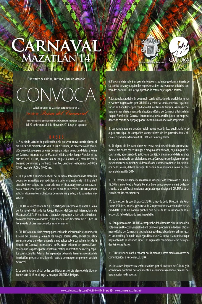 Reina del Carnaval - Convocatoria14